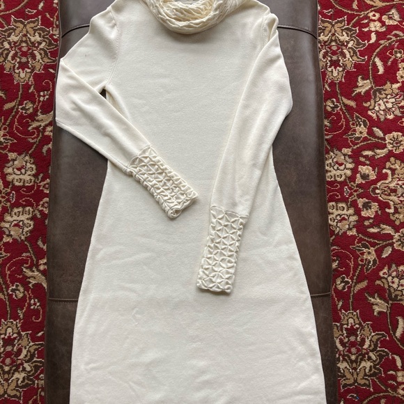 Ivory Sweater dress with cowl neck - Picture 5 of 10